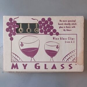 Vintage Metal Alphabet Wine Glass Markers